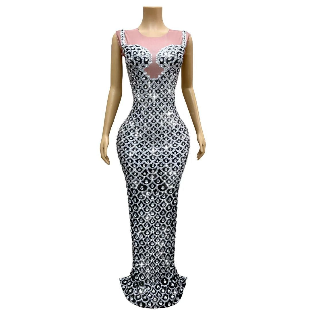 CELESINYI Yuquan Crystal Scale Mermaid Gown
