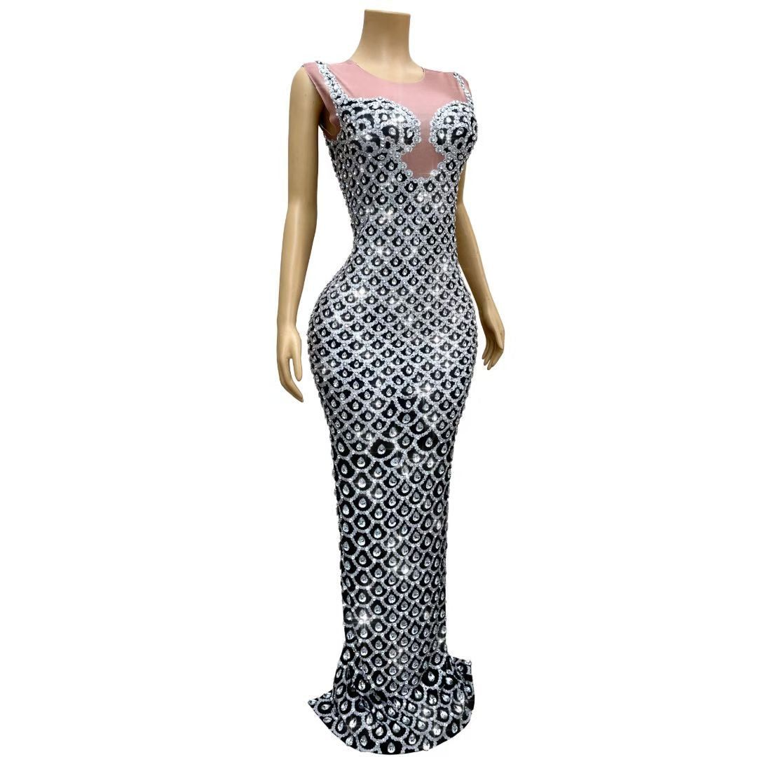 CELESINYI Yuquan Crystal Scale Mermaid Gown