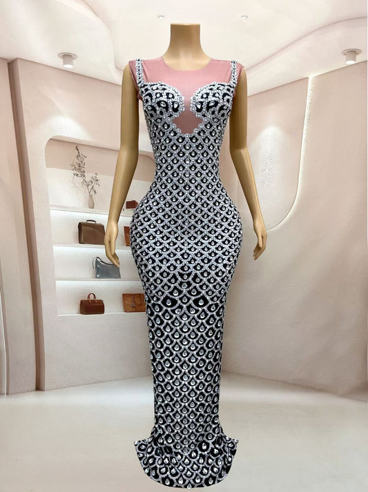 CELESINYI Yuquan Crystal Scale Mermaid Gown