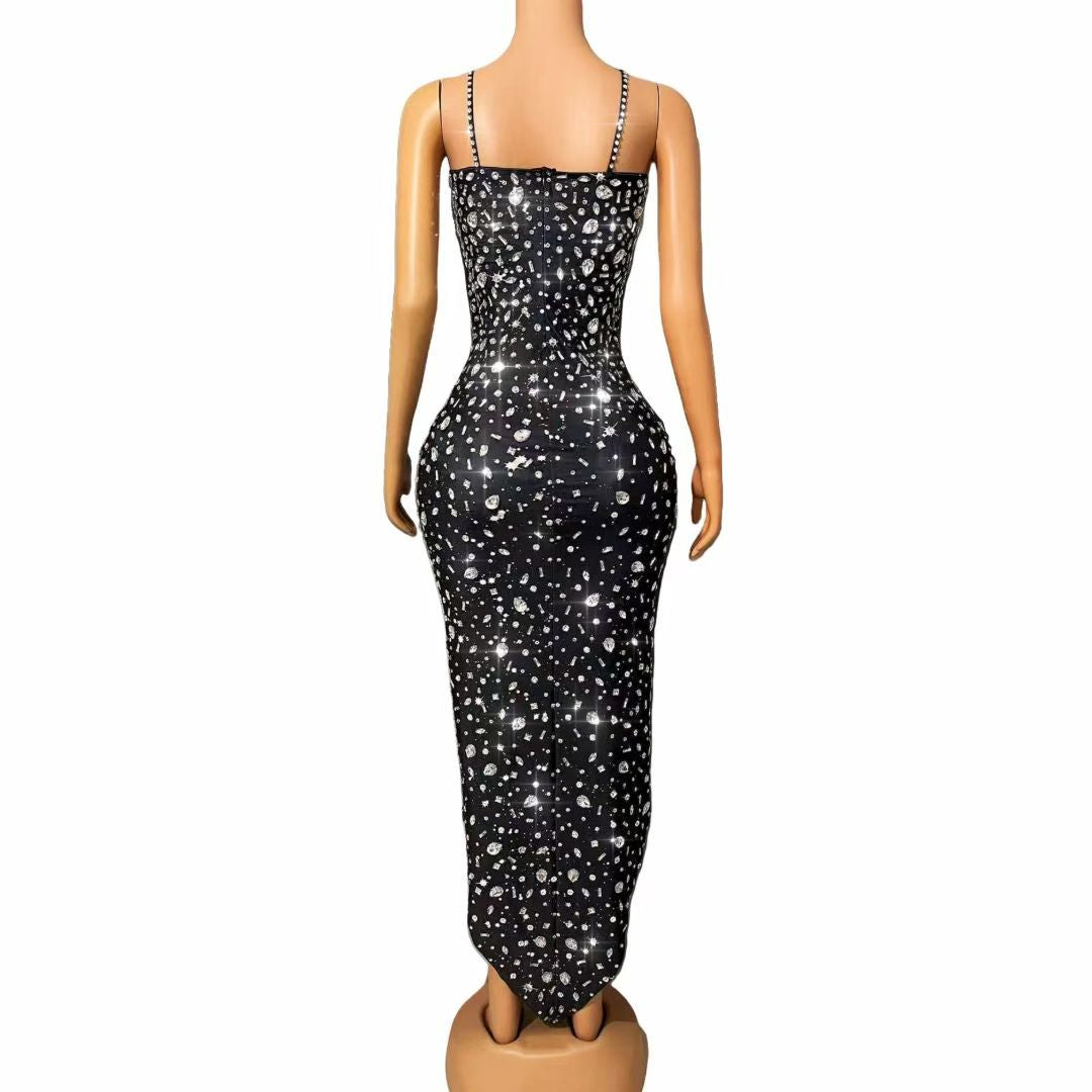 CELESINYI Xingshanshan Crystal Black Star Gown