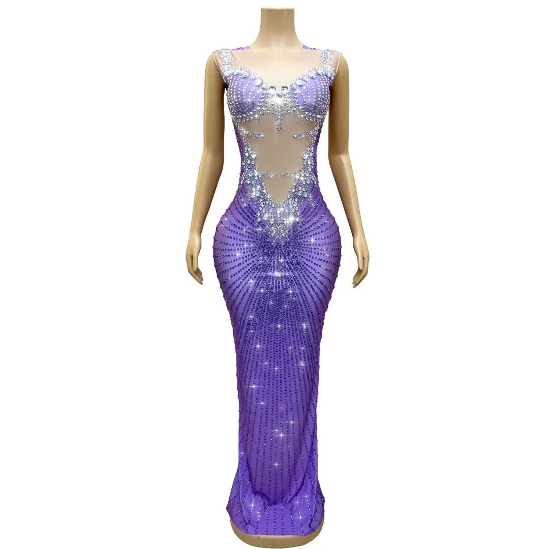 CELESINYI Chijin Crystal Purple Illusion Gown