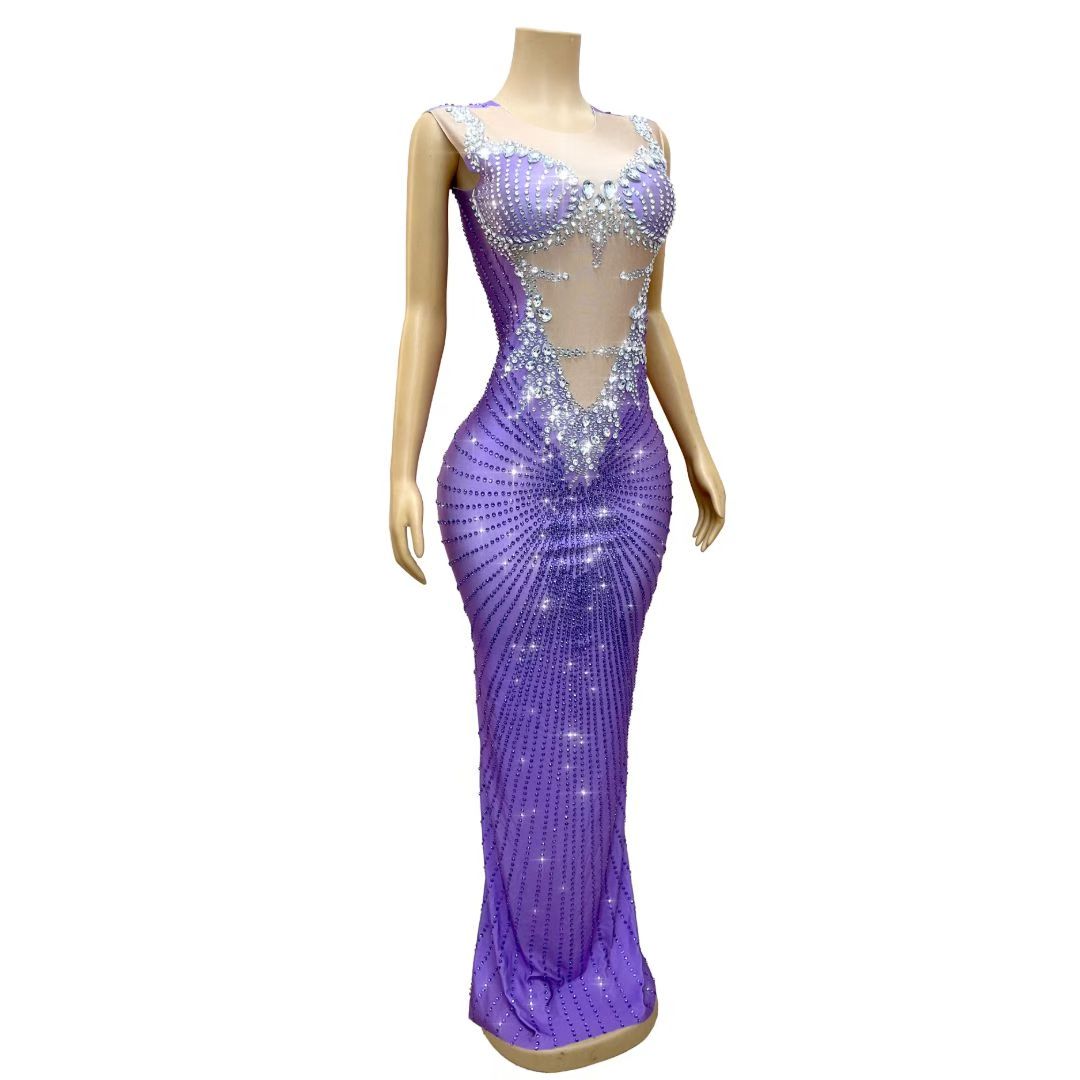 CELESINYI Chijin Crystal Purple Illusion Gown