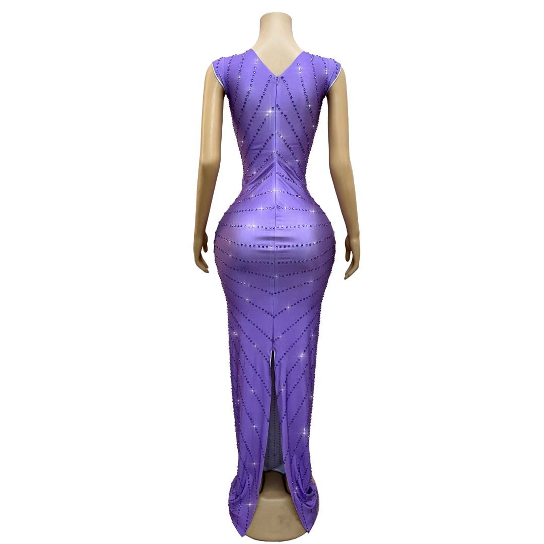 CELESINYI Chijin Crystal Purple Illusion Gown
