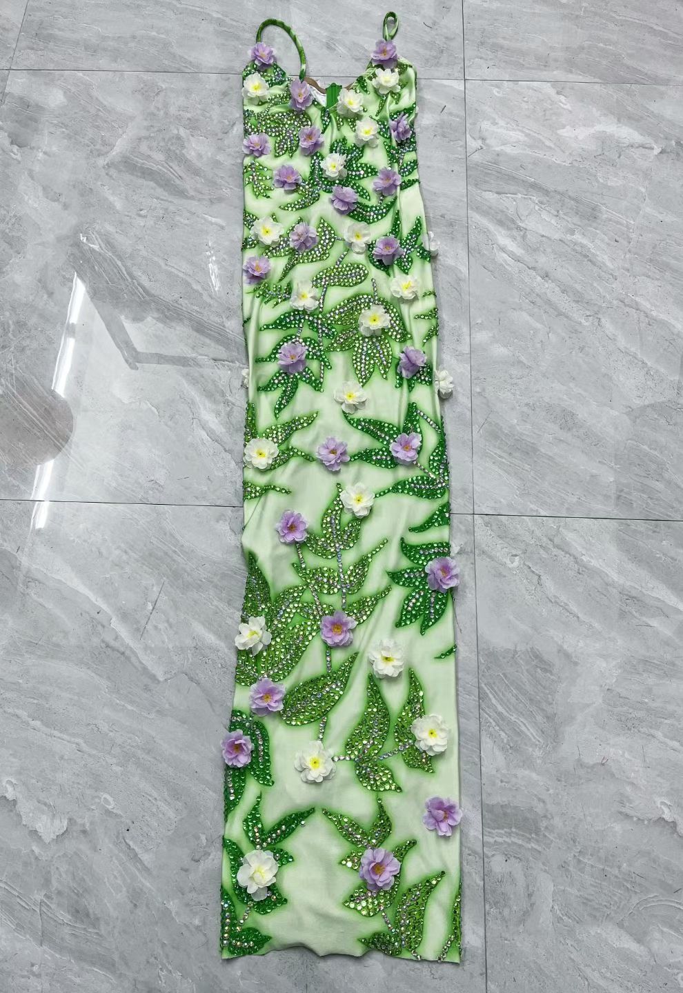 CELESINYI Baihuaqun Crystal 3D Flower Gown