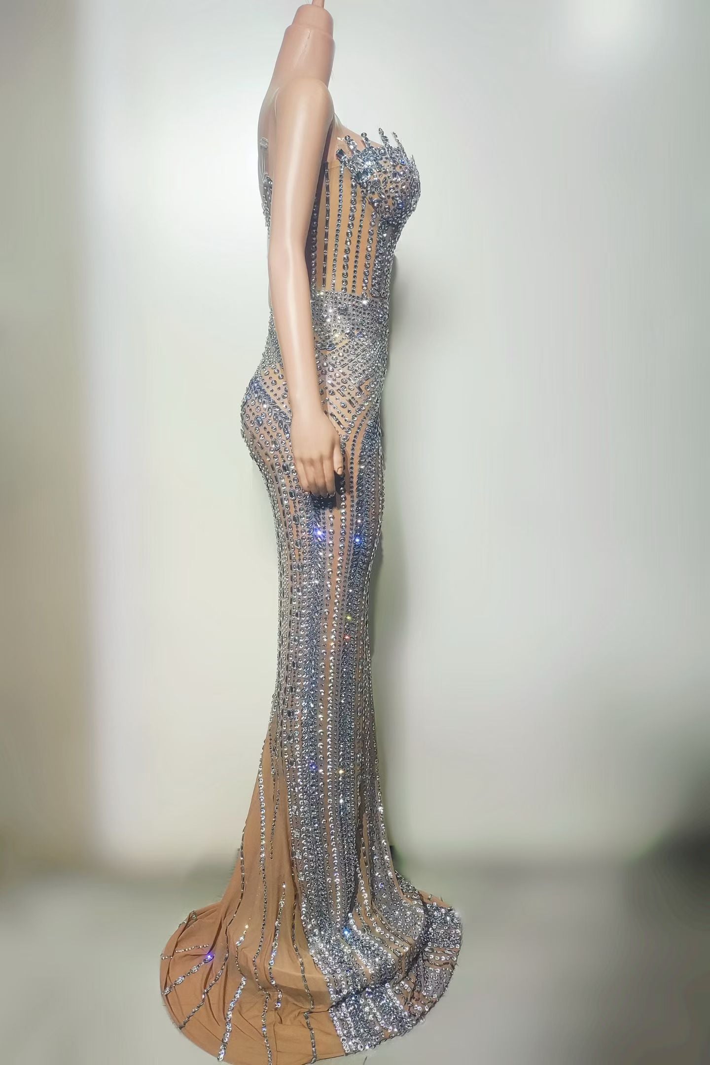 CELESINYI Shanyao Crystal Armor Mermaid Gown