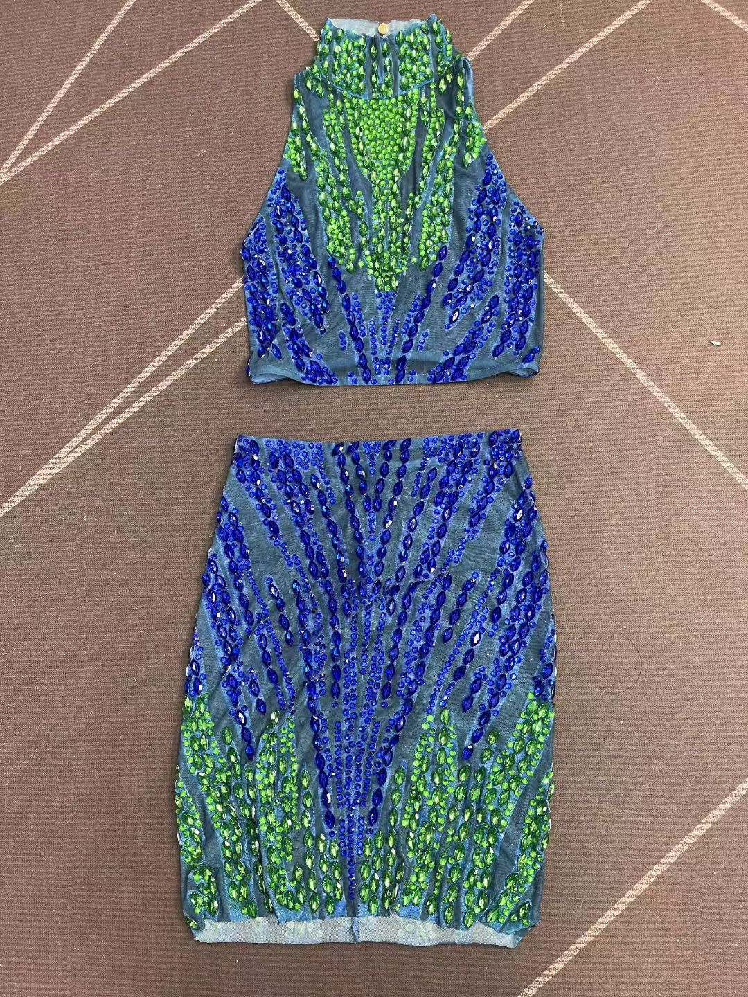 CELESINYI Lanliuyun Crystal Blue Flame Two-Piece Set
