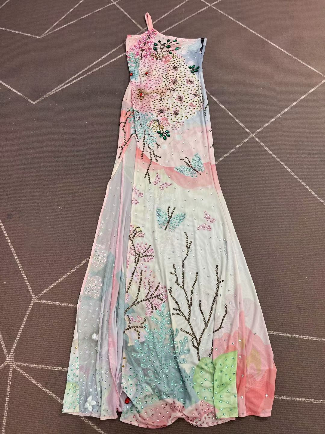 CELESINYI Baitao Crystal Pastel Mermaid Gown
