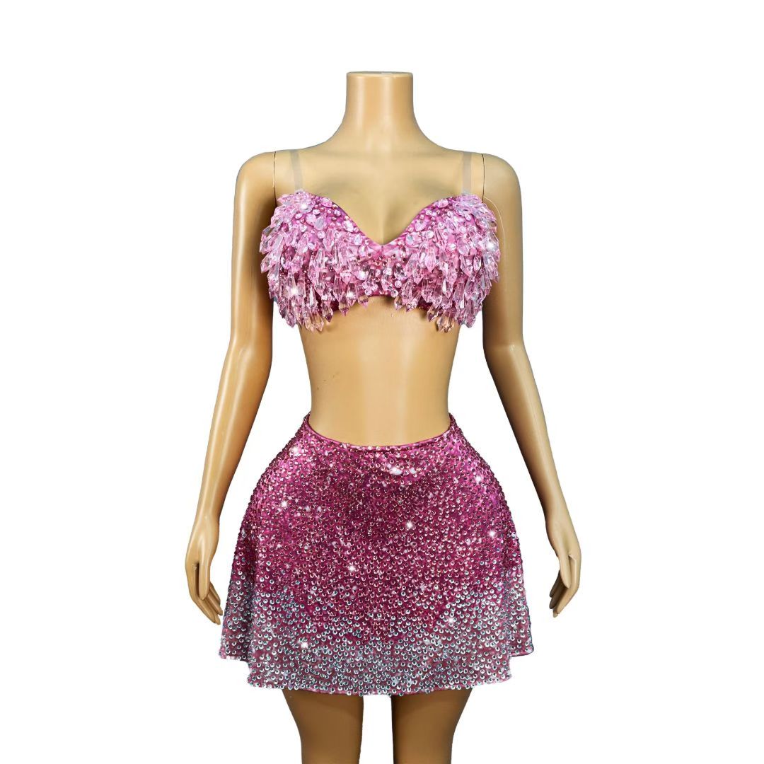 CELESINYI Huafen Crystal Two-Piece Party Set