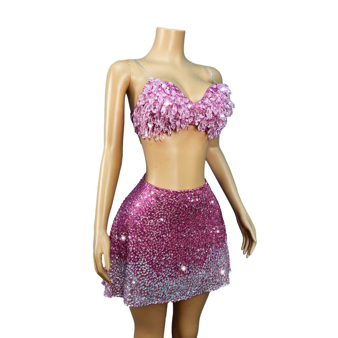 CELESINYI Huafen Crystal Two-Piece Party Set