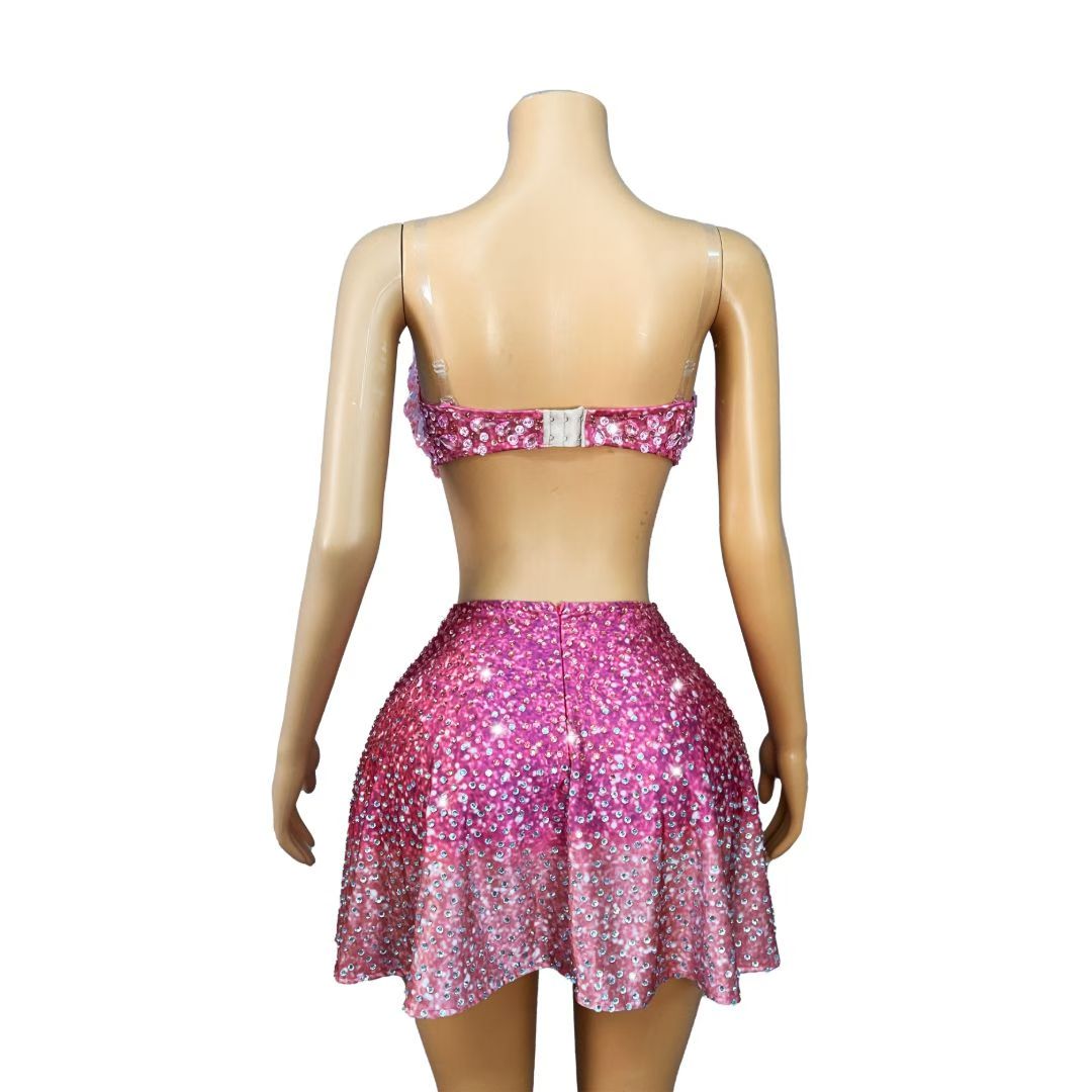 CELESINYI Huafen Crystal Two-Piece Party Set