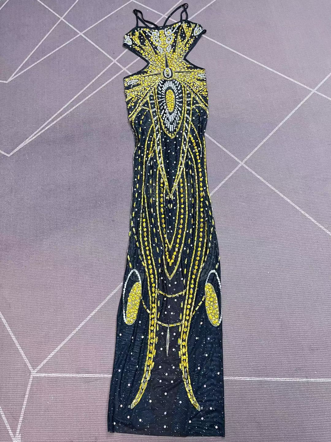 CELESINYI Heijinxian Crystal Art Deco Gown