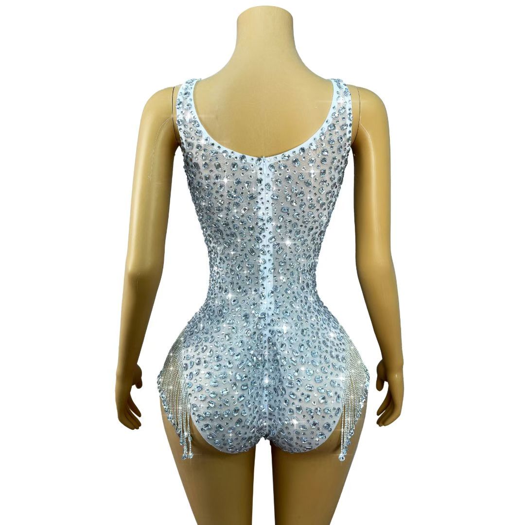 CELESINYI Xiaowulong Crystal Full Stone Bodysuit