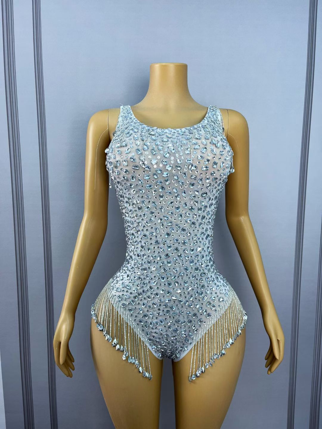 CELESINYI Xiaowulong Crystal Full Stone Bodysuit