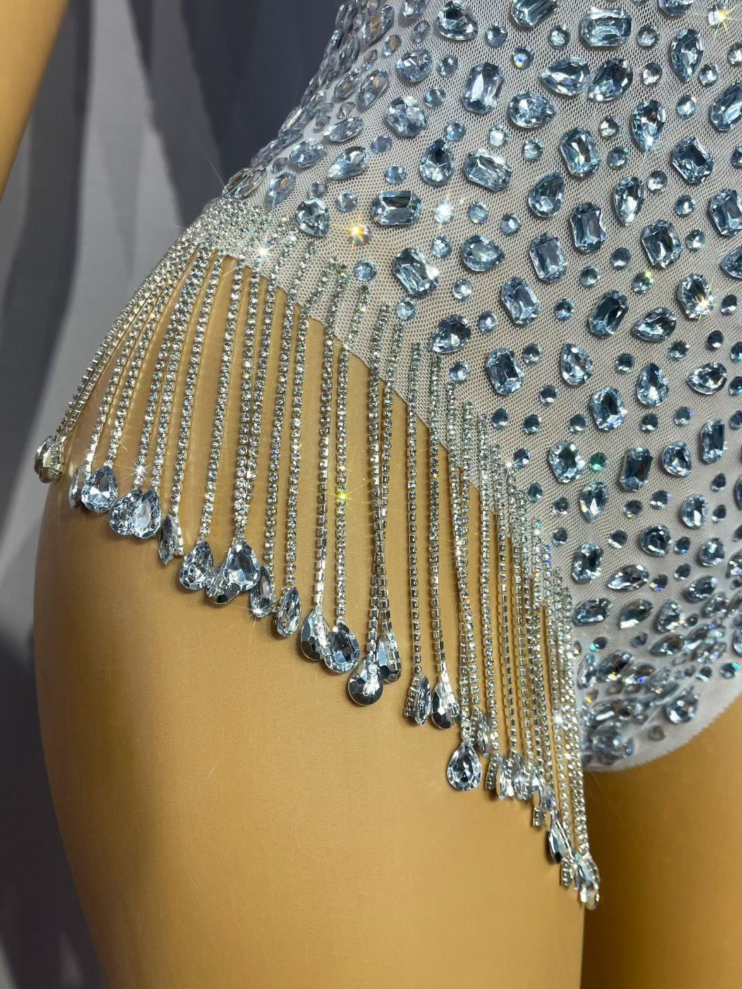 CELESINYI Xiaowulong Crystal Full Stone Bodysuit