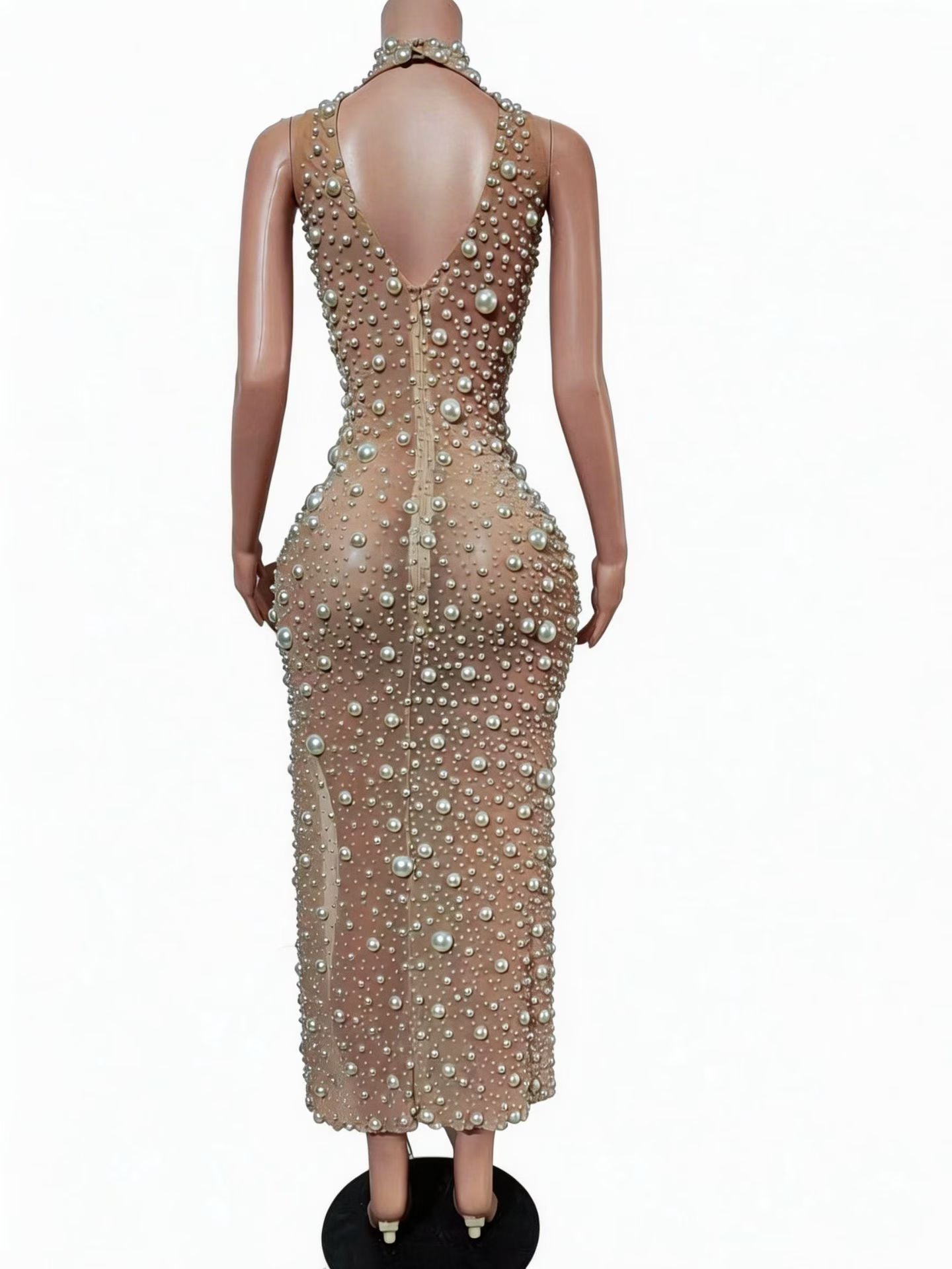CELESINYI Yuanyuanzhu Crystal Pearl Maxi Dress (Long)