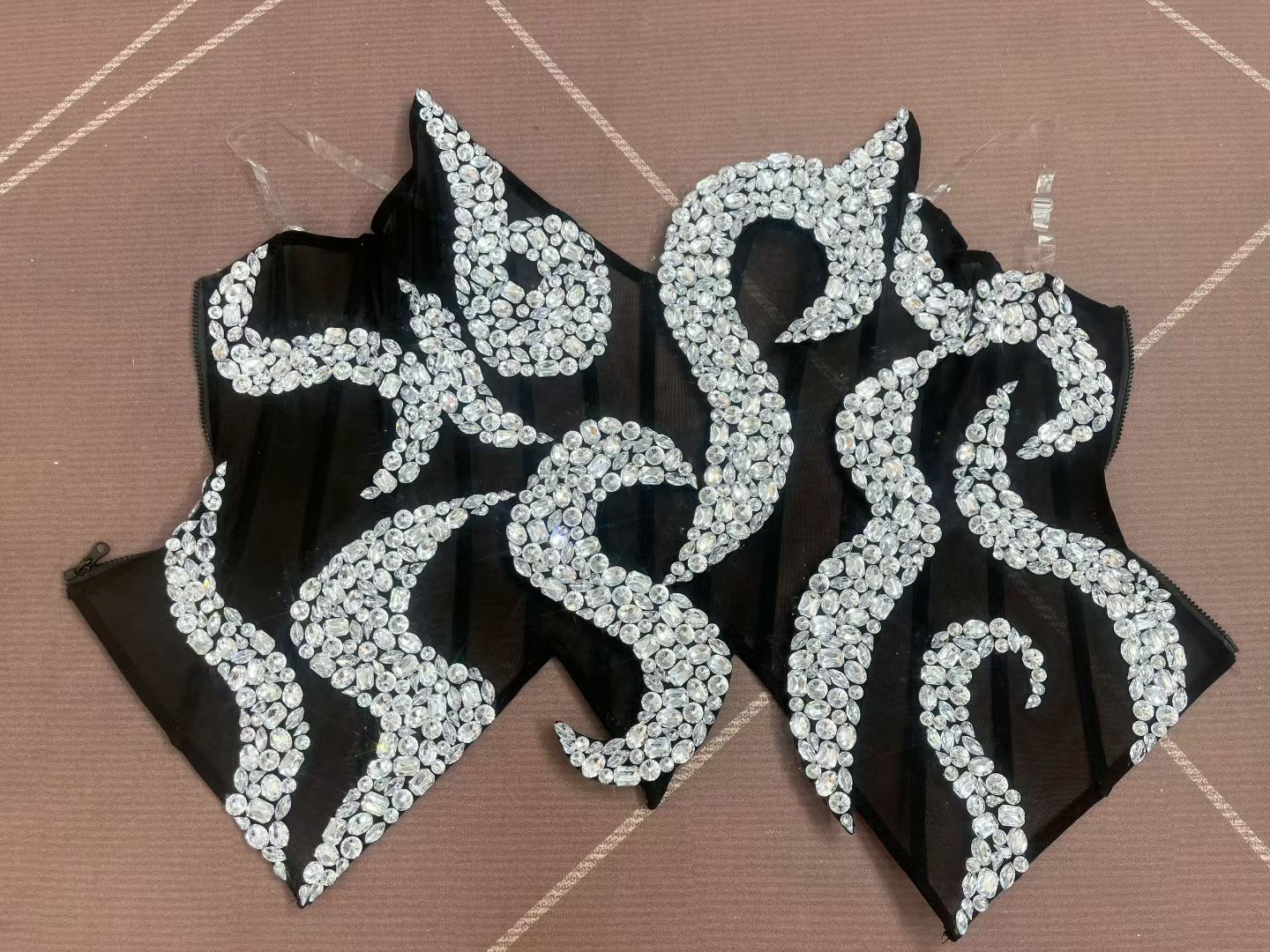 CELESINYI Shenhua Crystal Swirl Corset Bodysuit