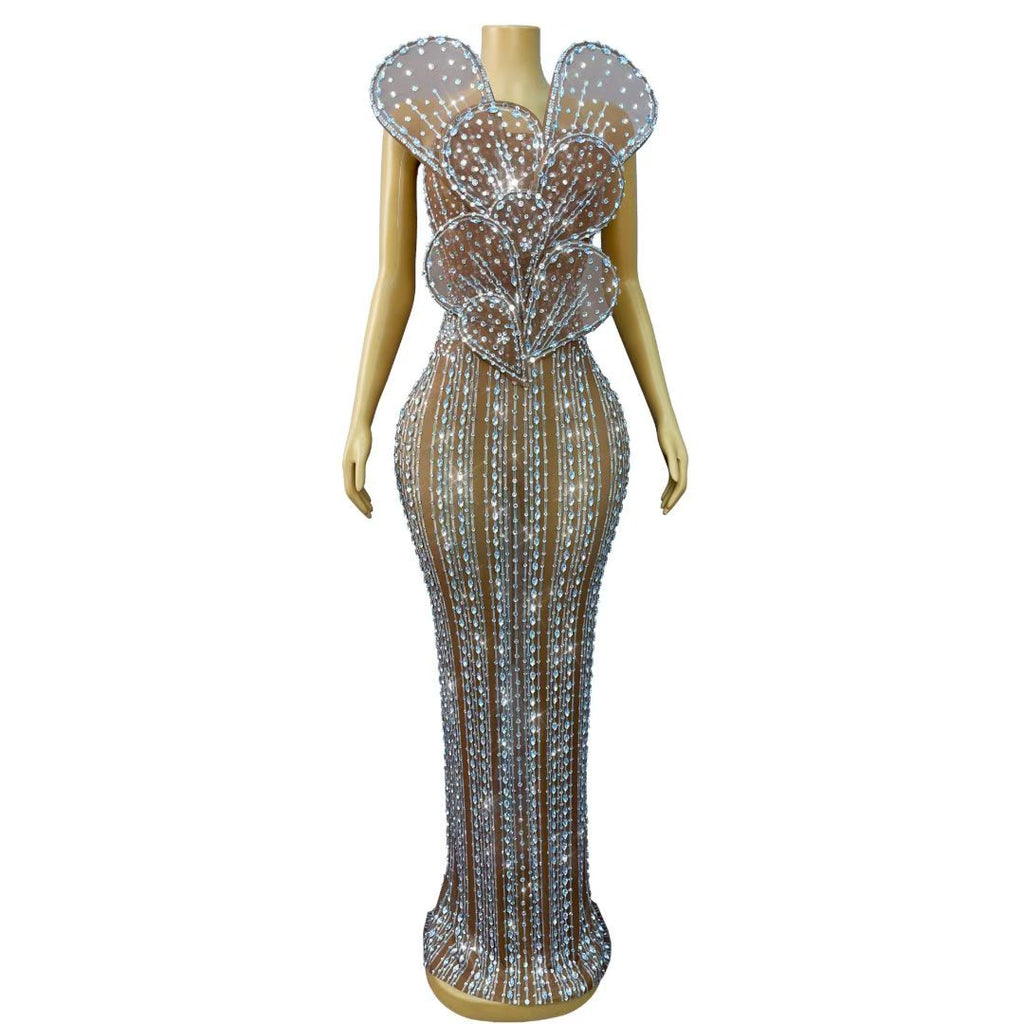 CELESINYI Yehuban Crystal Petal Applique Gown