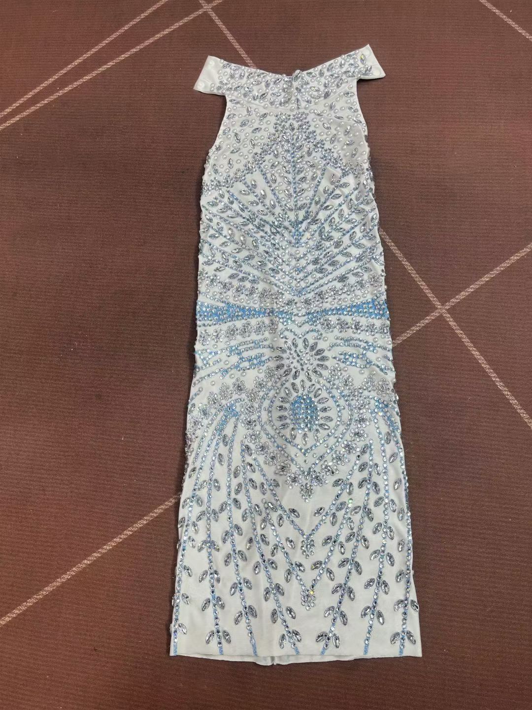 CELESINYI Helanye Crystal White Lotus Mini Dress