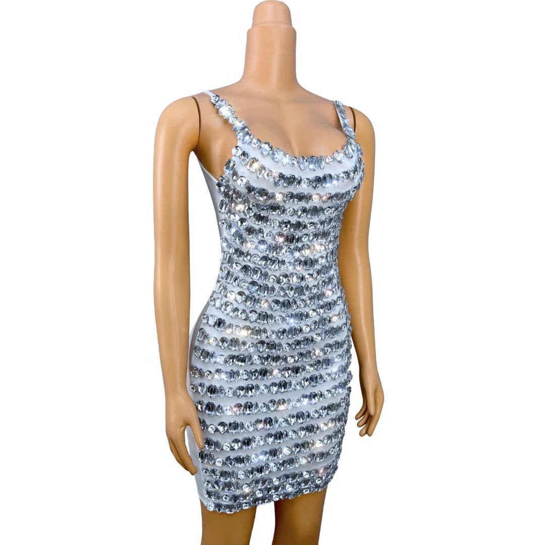CELESINYI Beixin Crystal Scoop Tank Gown