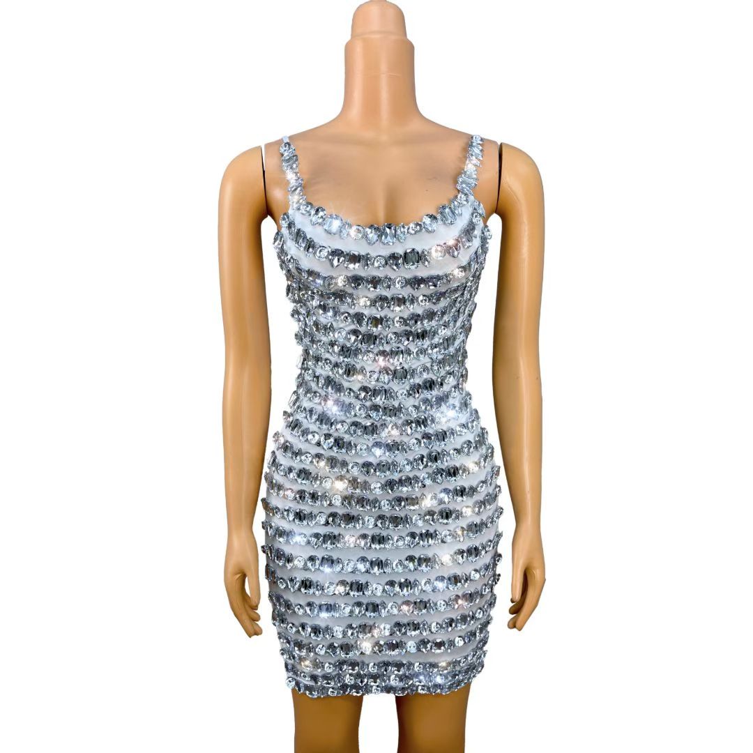CELESINYI Beixin Crystal Scoop Tank Gown