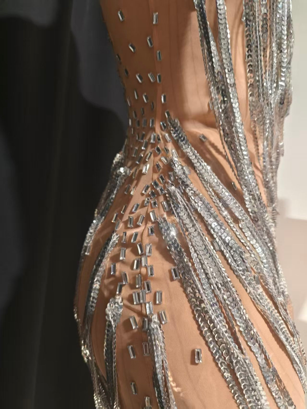 CELESINYI Xiansuo Crystal Silver Chain Dress