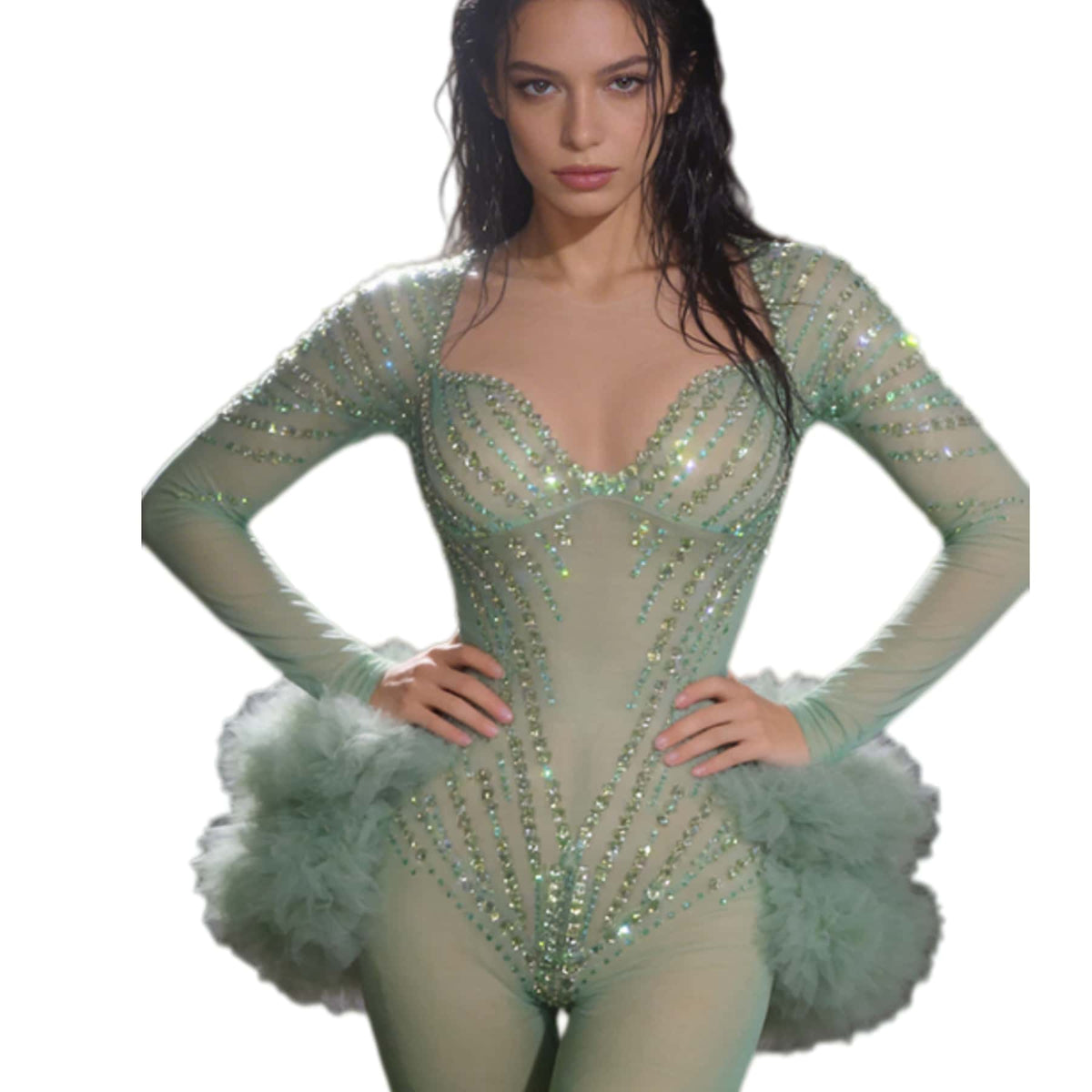 CELESINYI Zhusun Crystal Mint Unitard