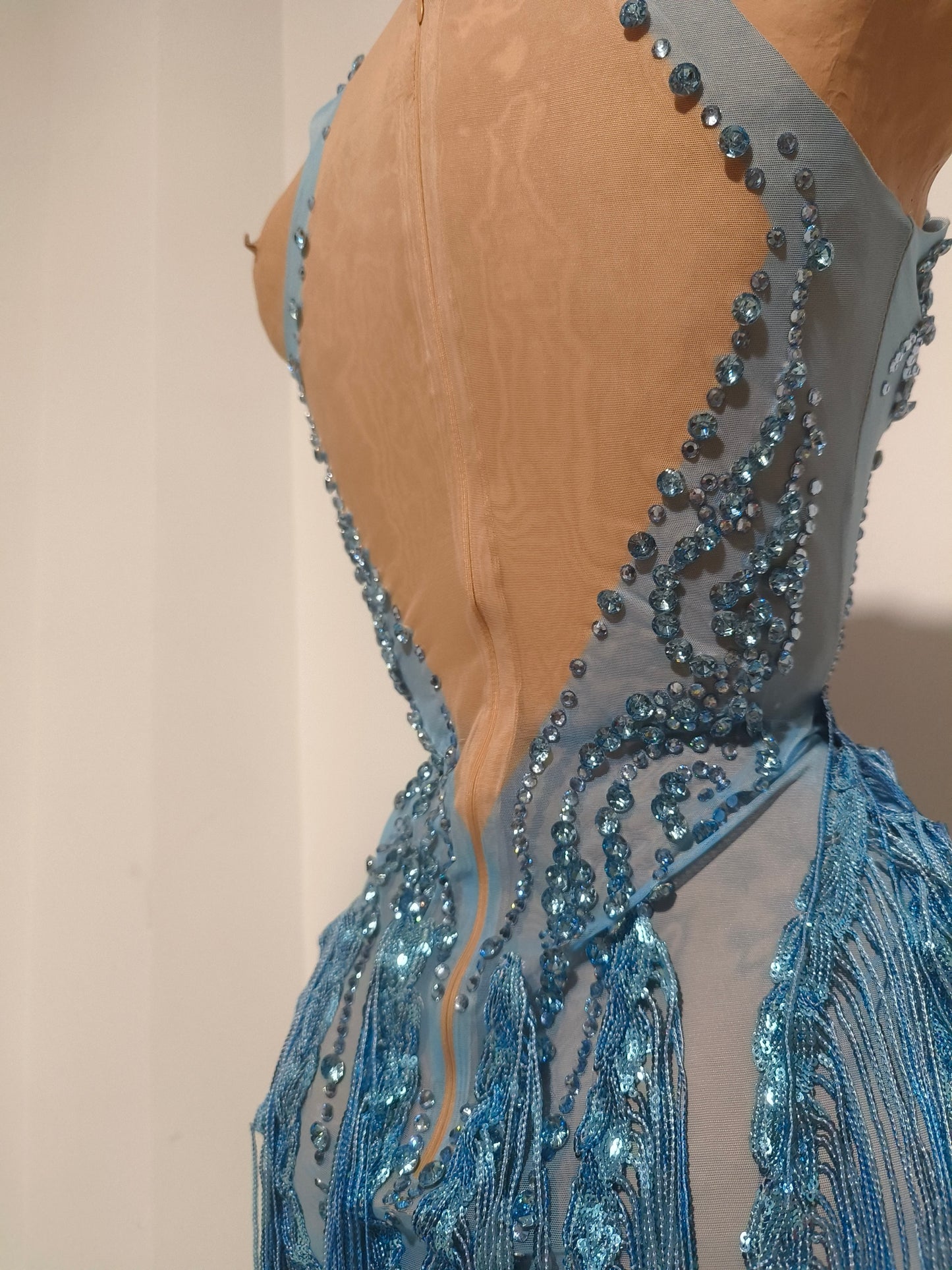CELESINYI Shuiling Crystal Blue Fringe Set