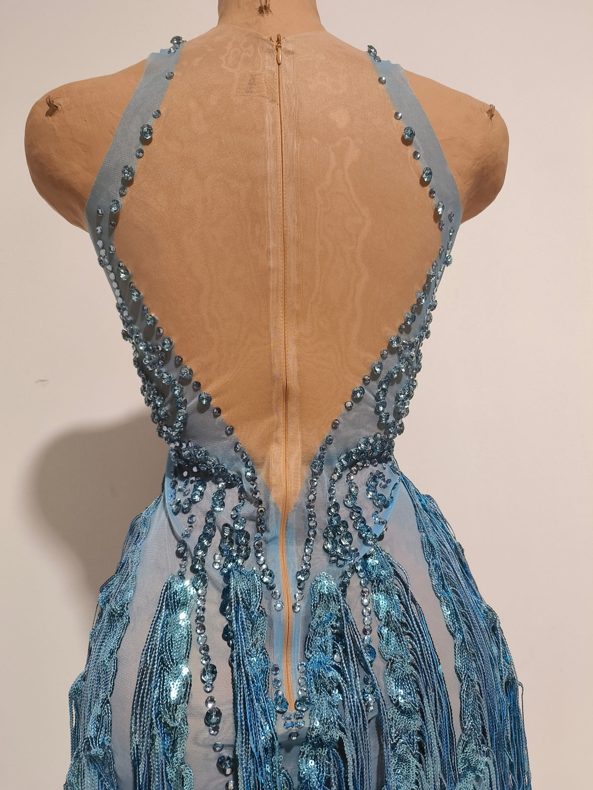 CELESINYI Shuiling Crystal Blue Fringe Set