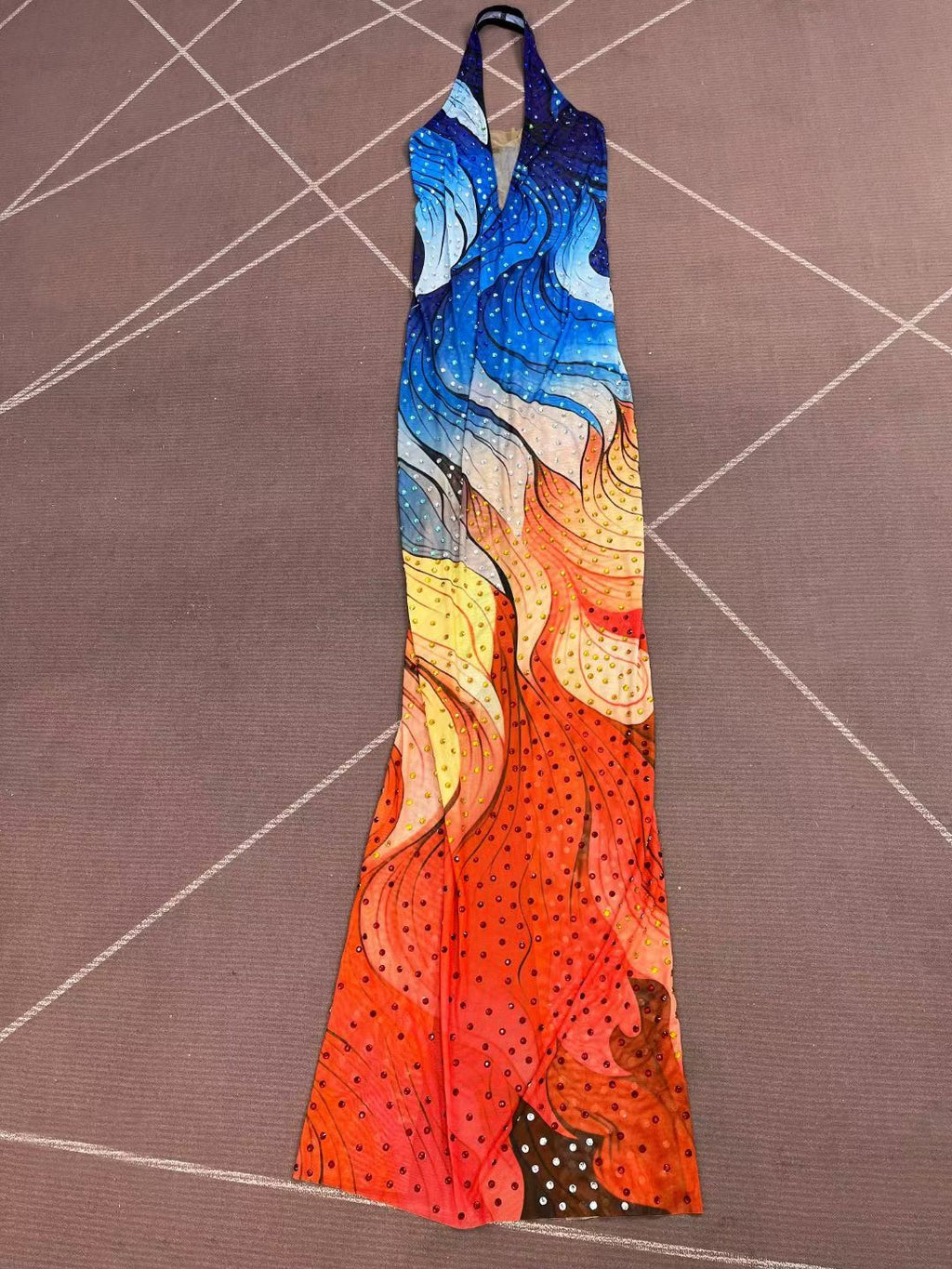 CELESINYI Shuicaihua Crystal Watercolor Gradient Gown