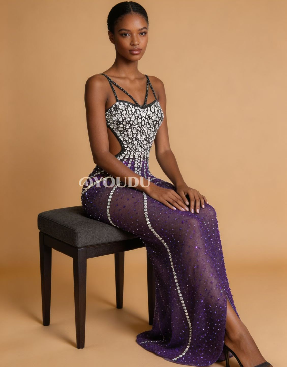 CELESINYI Heiyuwei Crystal Mermaid Gown