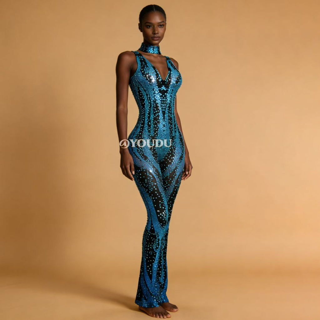 CELESINYI Bingshuangku Crystal Ice Flame Jumpsuit