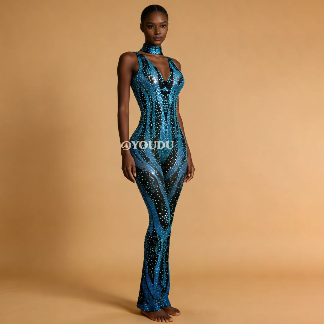 CELESINYI Bingshuangku Crystal Ice Flame Jumpsuit