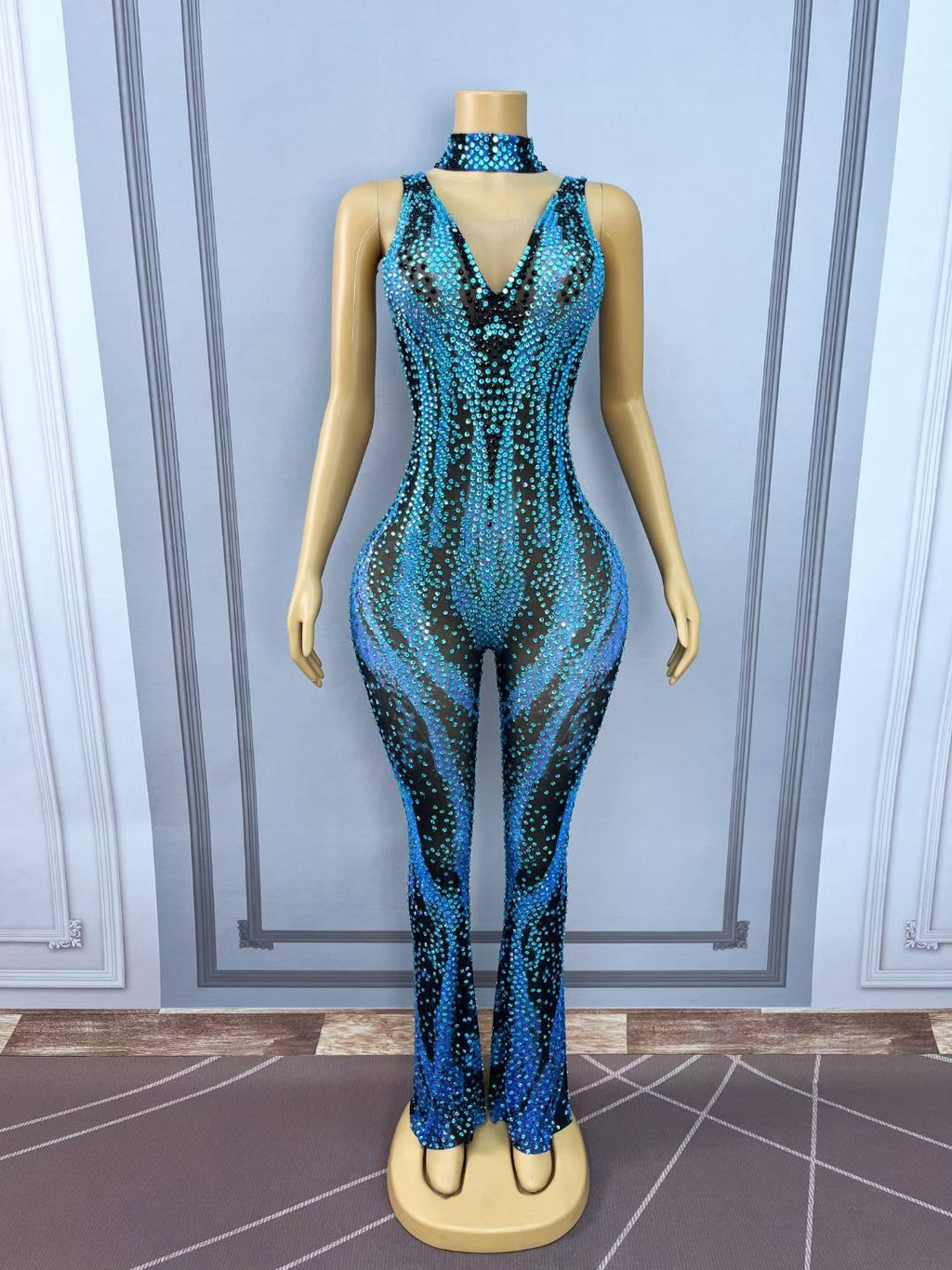 CELESINYI Bingshuangku Crystal Ice Flame Jumpsuit