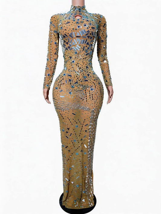 CELESINYI Chunfeng Crystal Mirror Shard Illusion Gown