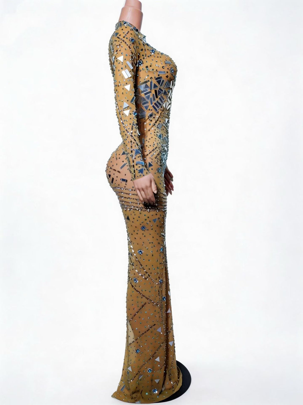 CELESINYI Chunfeng Crystal Mirror Shard Illusion Gown