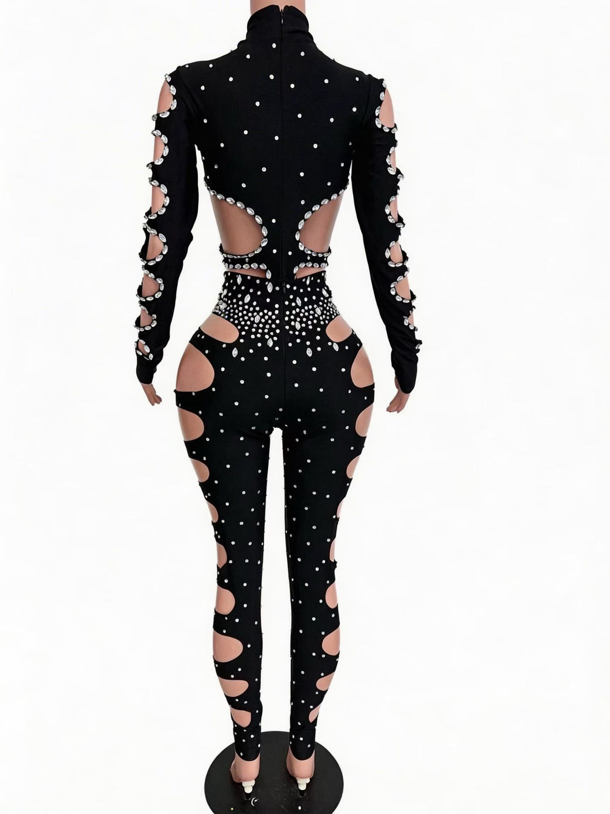 CELESINYI Zhujie Crystal Cutout Sequin Pants