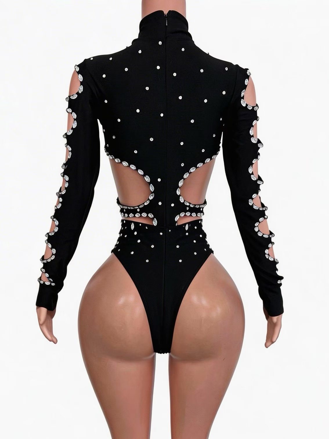 CELESINYI Zhujie Crystal Cutout Sequin Pants