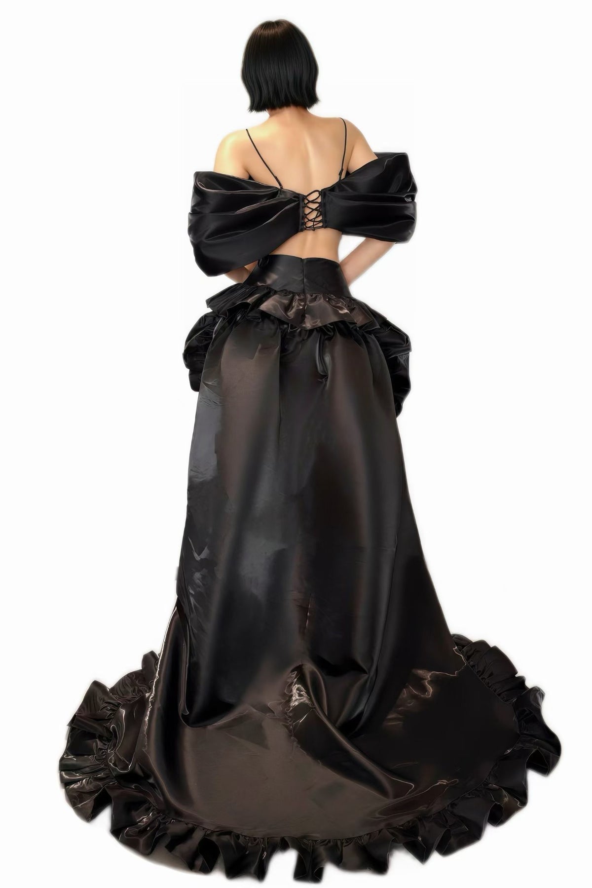 CELESINYI Hudiejie Crystal Bow Corset Ball Gown Set