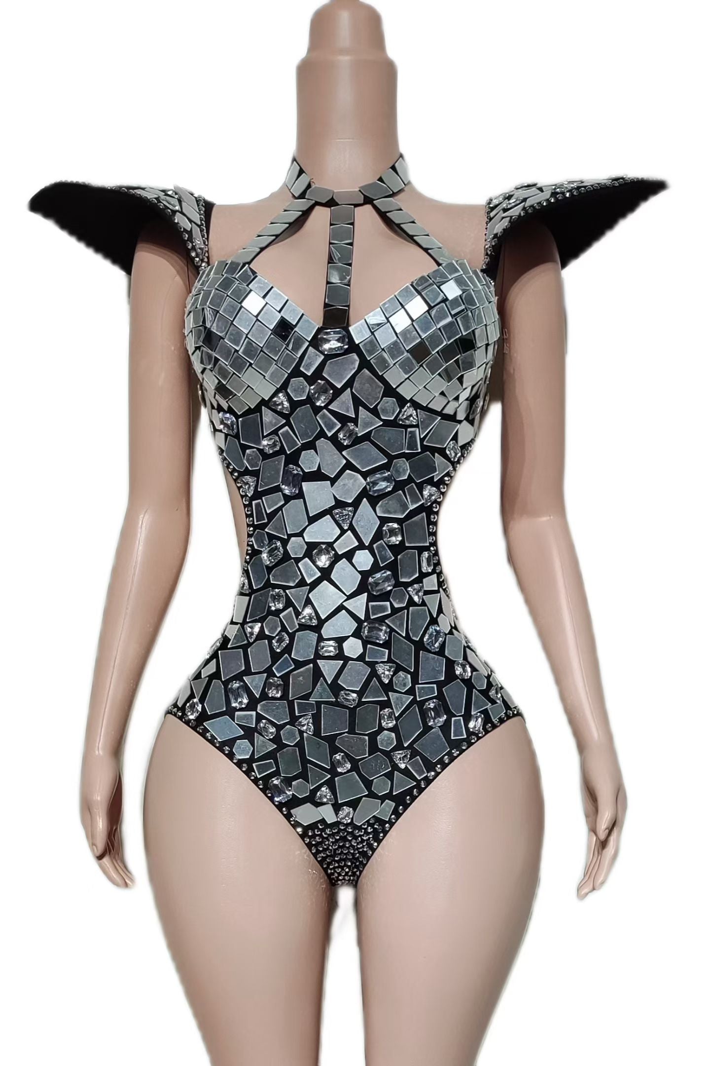 CELESINYI Xingxing Crystal Mirror Shard Bodysuit