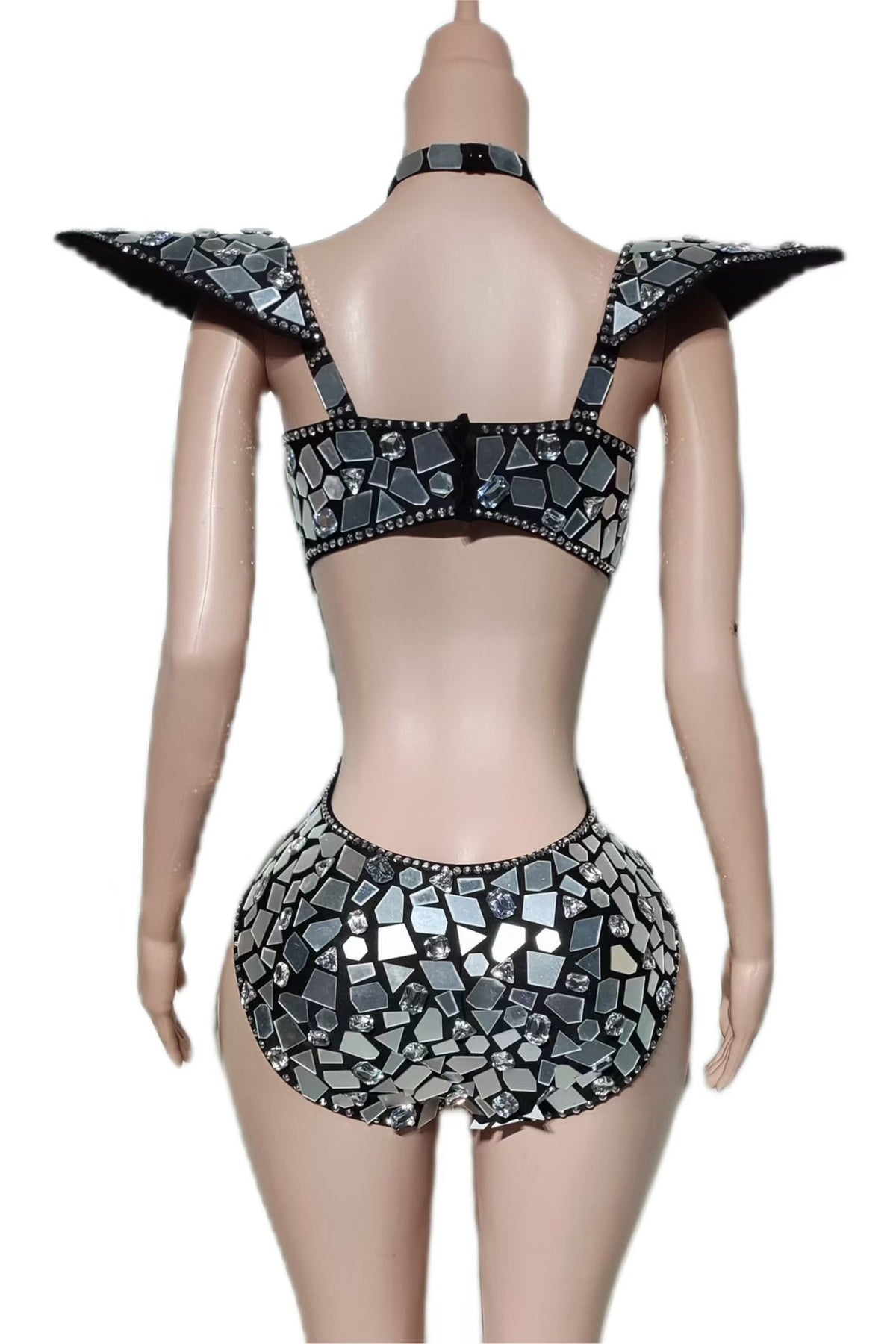 CELESINYI Xingxing Crystal Mirror Shard Bodysuit