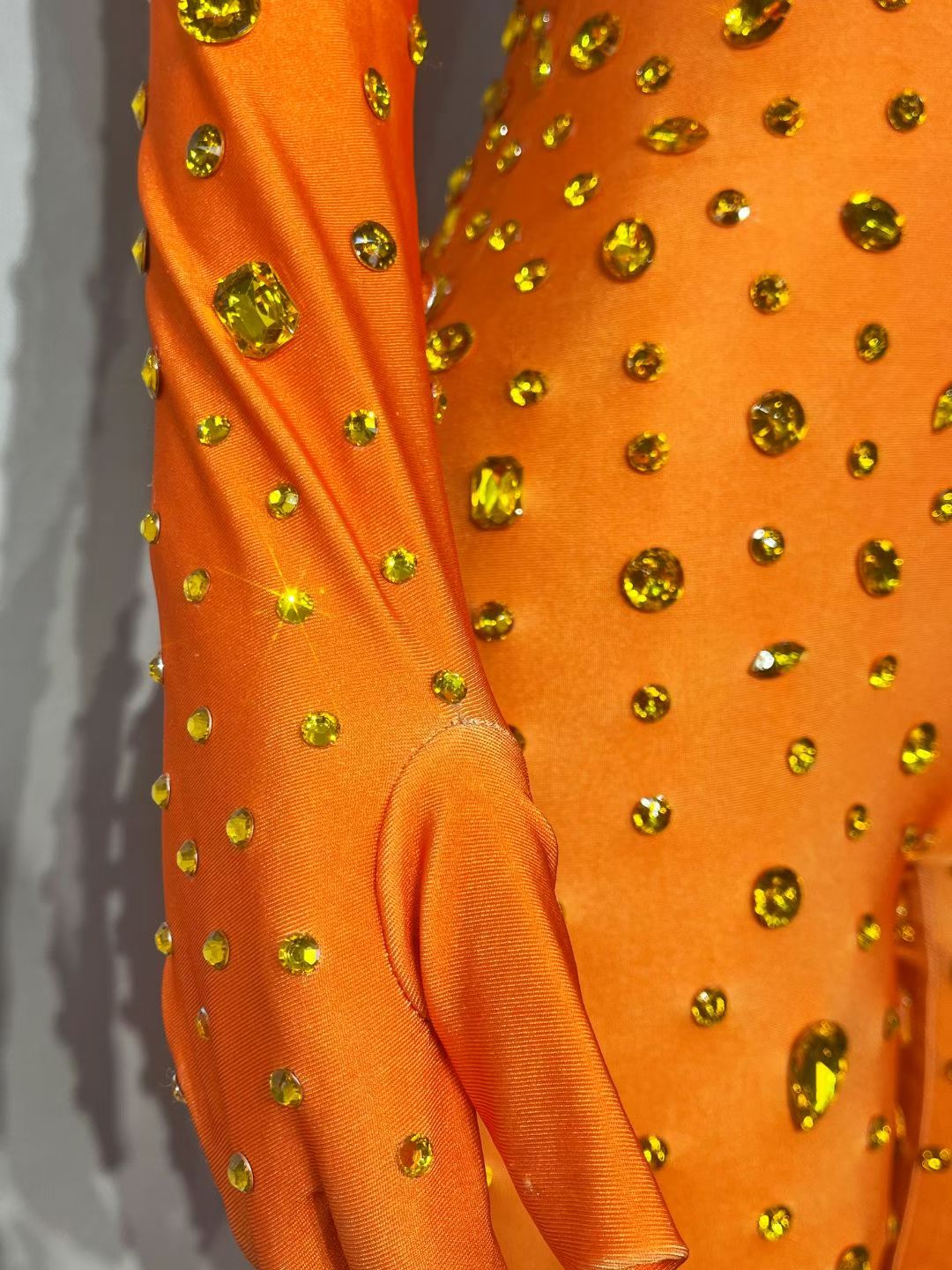 CELESINYI Dashuijing Crystal Bell-Bottom Jumpsuit (Orange)
