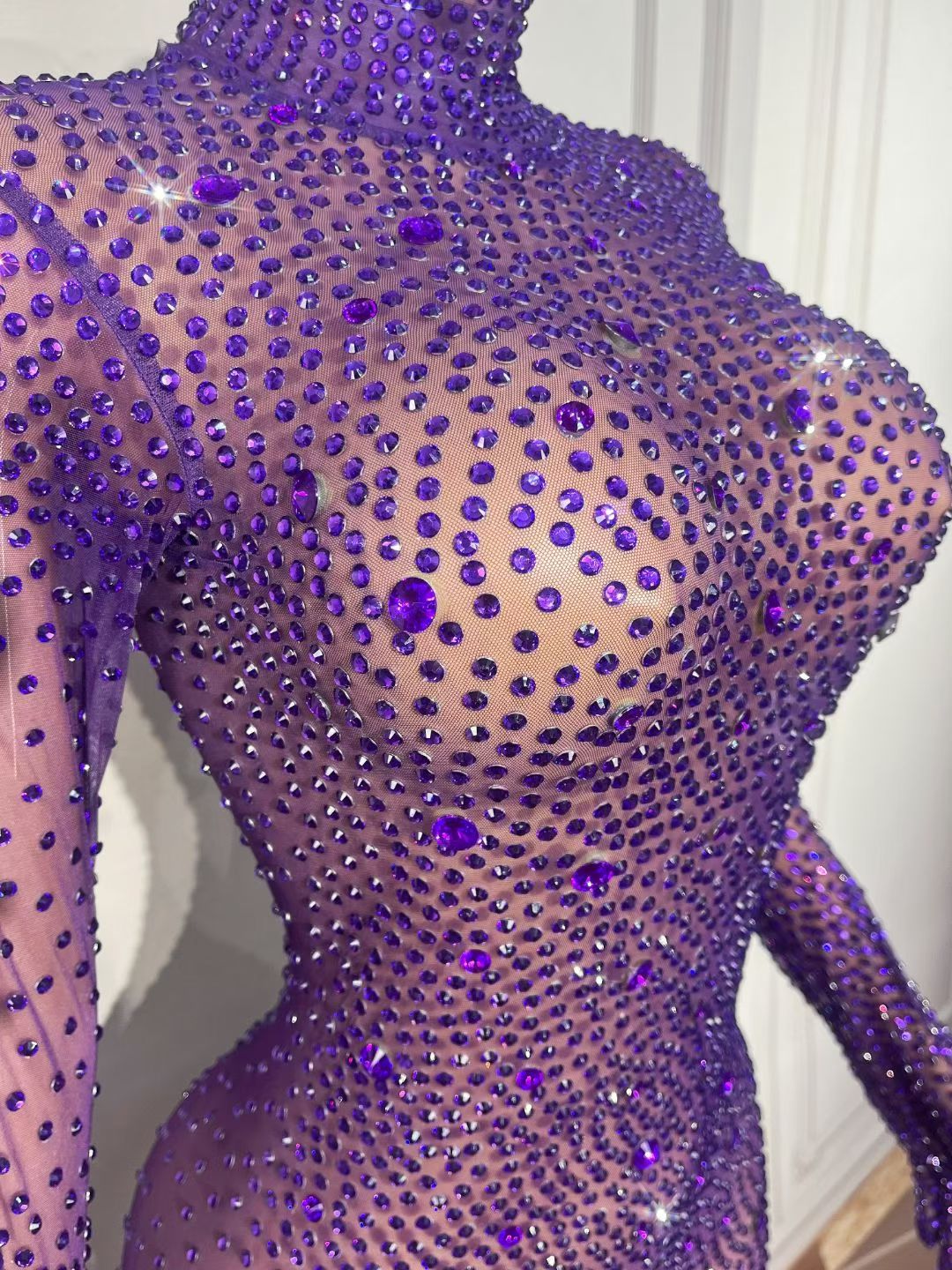CELESINYI Shizuan Crystal Deep Purple Jumpsuit