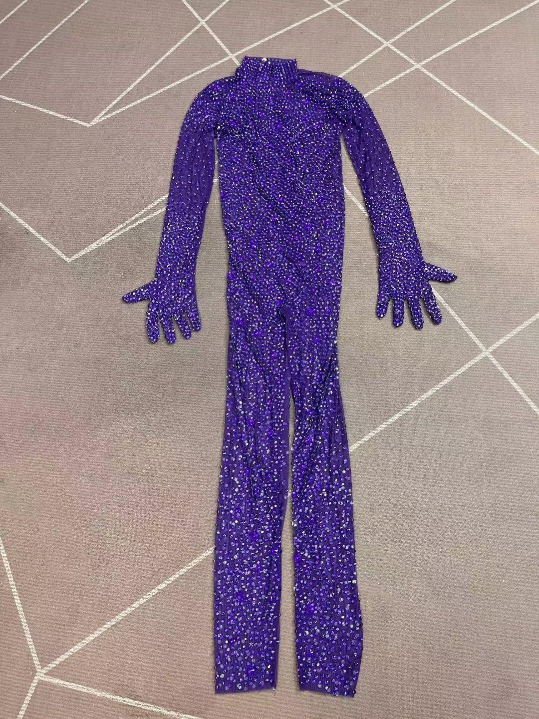 CELESINYI Shizuan Crystal Deep Purple Jumpsuit