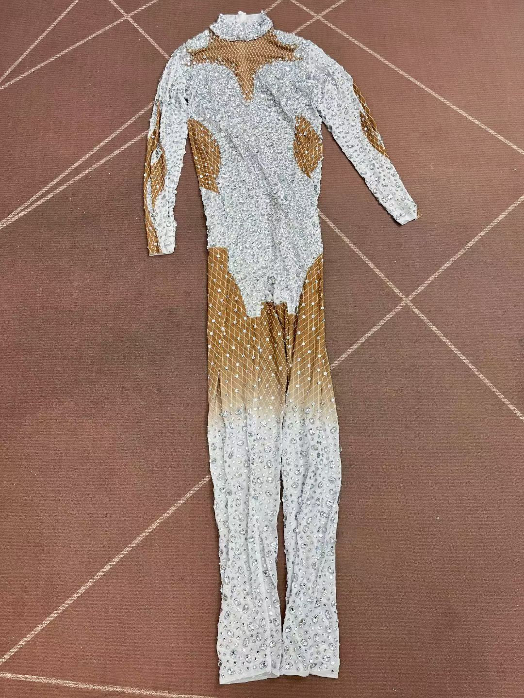 CELESINYI Kaier Crystal High Neck Jumpsuit