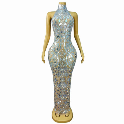 CELESINYI Jingshe Crystal Mirror Mosaic Gown