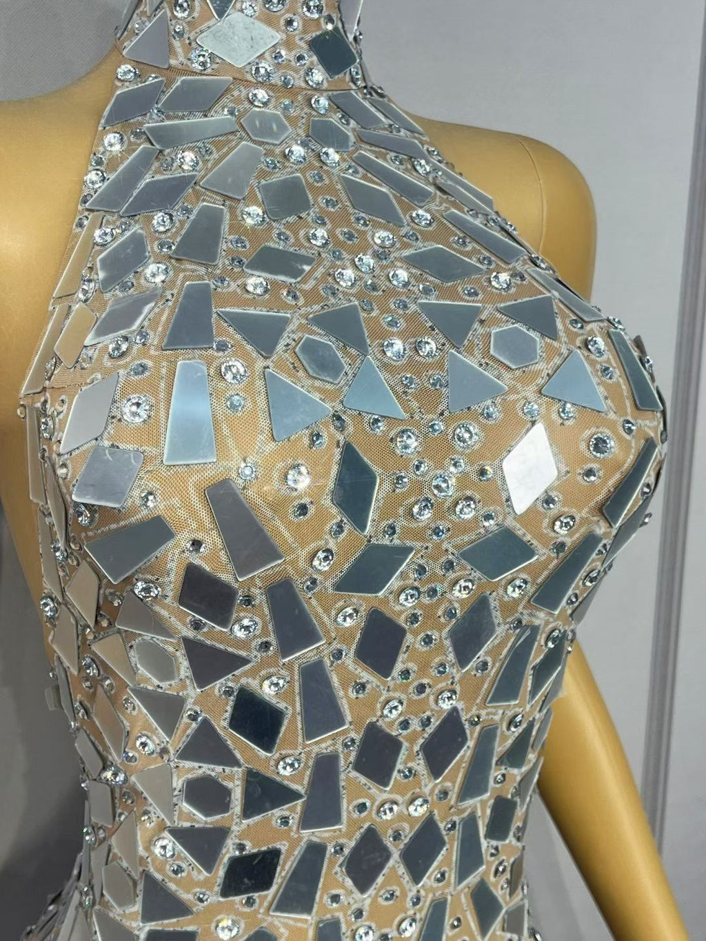 CELESINYI Jingshe Crystal Mirror Mosaic Gown