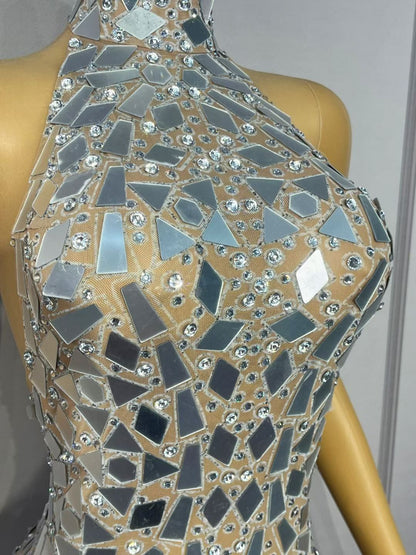 CELESINYI Jingshe Crystal Mirror Mosaic Gown