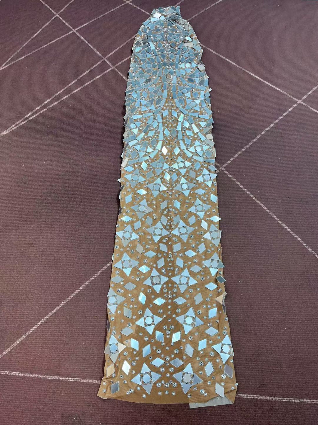 CELESINYI Jingshe Crystal Mirror Mosaic Gown
