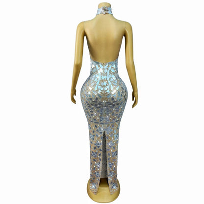 CELESINYI Jingshe Crystal Mirror Mosaic Gown