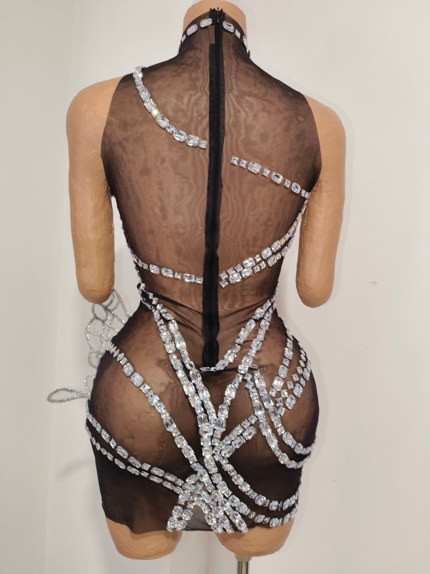 CELESINYI Chengshuang Crystal Butterfly Mini Dress